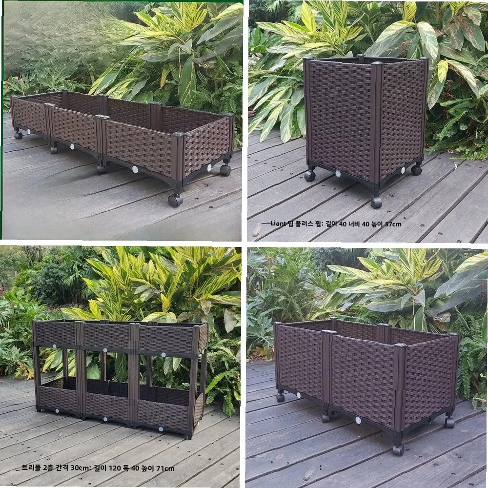Vertical Planter - Ekstra Büyük Hareketli Tekerlekli Sebze Dikim