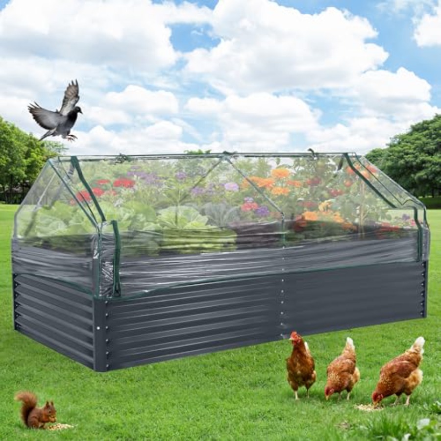 Raised Garden Bed - Açık hava sebze bahçeciliği: 8x4x2 ft