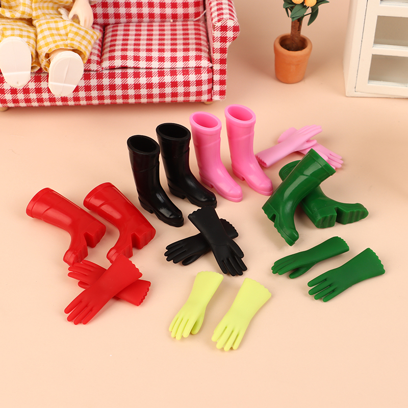 Garden Gloves - 1 takım 1:12 Dollhouse minyatür yağmur