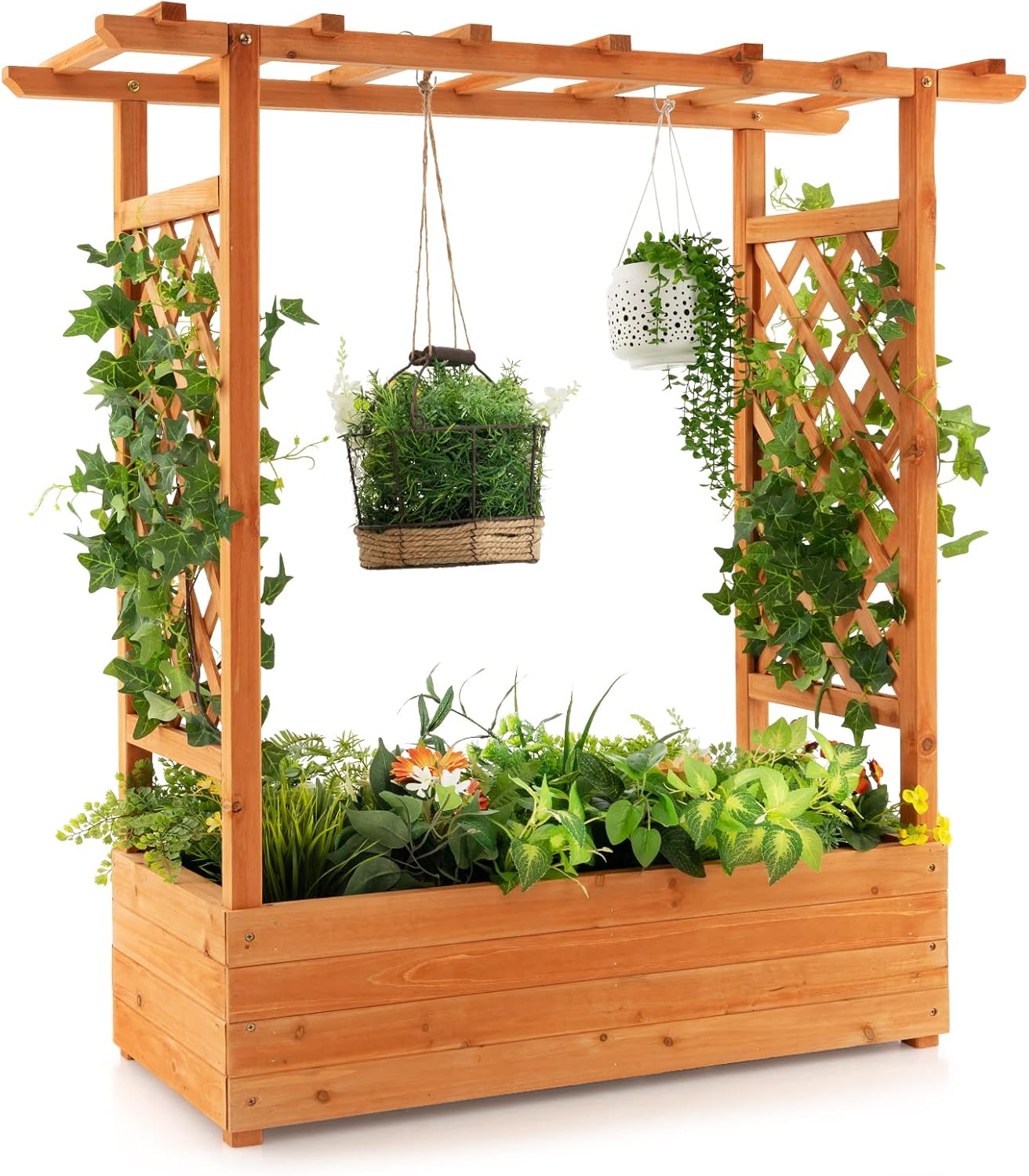 Raised Garden Bed - Ahşap Yükseltilmiş Bahçe Yatağı, Kemerli Çardak
