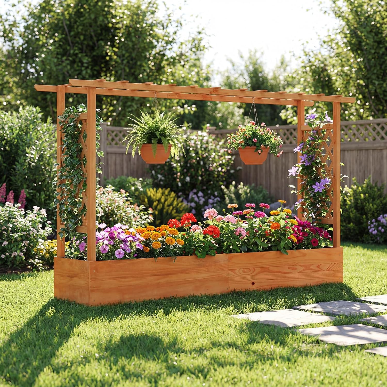 Raised Garden Bed - Açık Hava Veranda Yükseltilmiş Bahçe Yatağı,