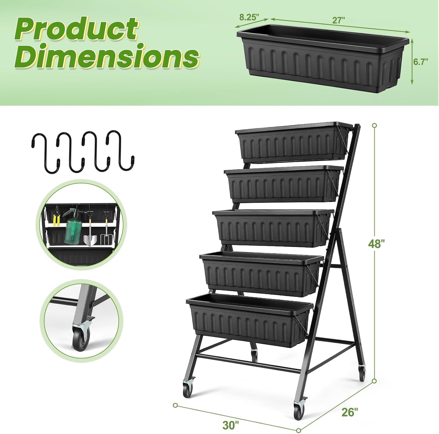 Tekerlekli Dikey Yükseltilmiş  - Vertical Planter incelemesi ve fiyatı