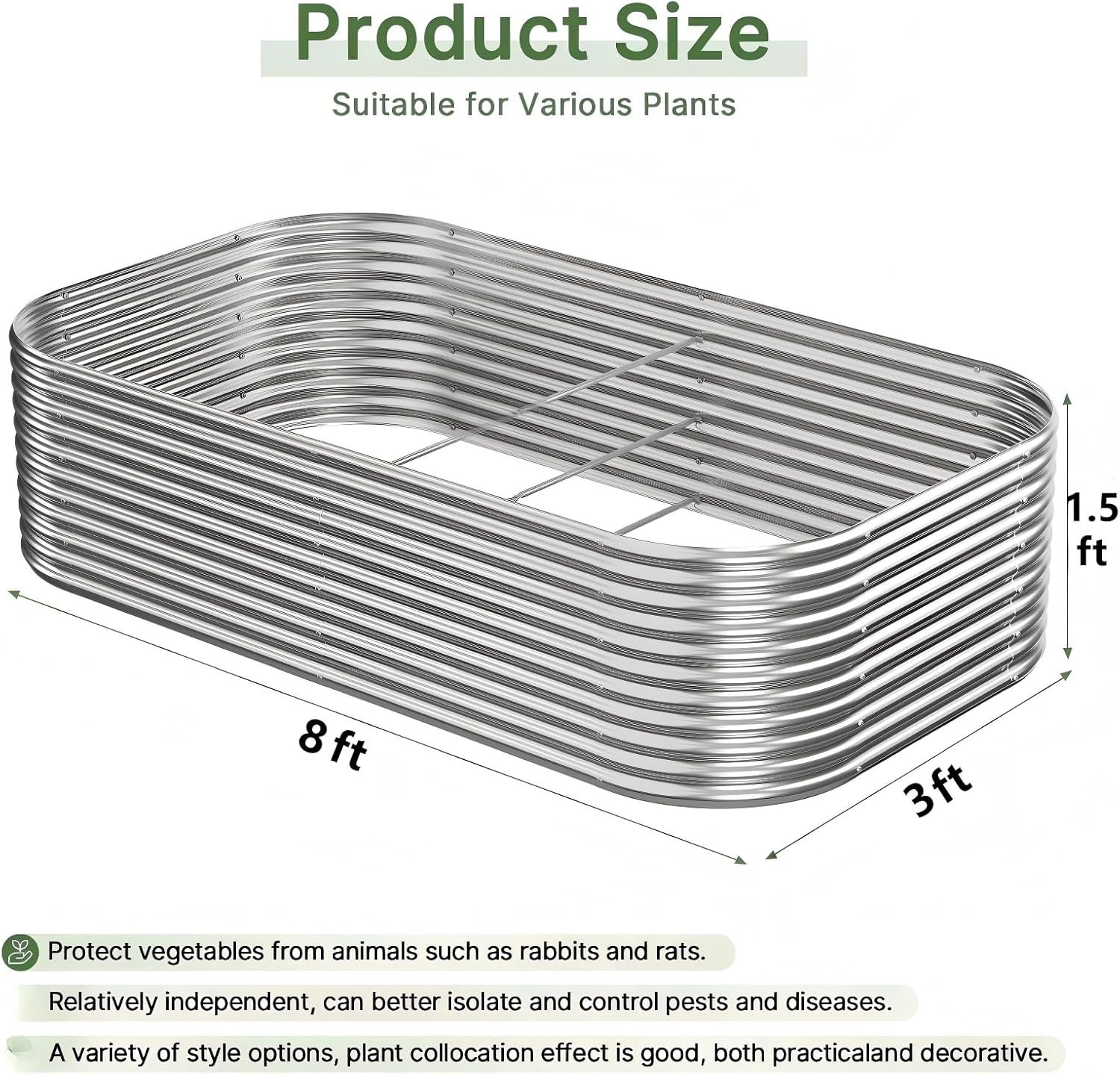 2 Adet 8x3x1.5ft Galvaniz Çeli - Raised Garden Bed incelemesi ve fiyatı